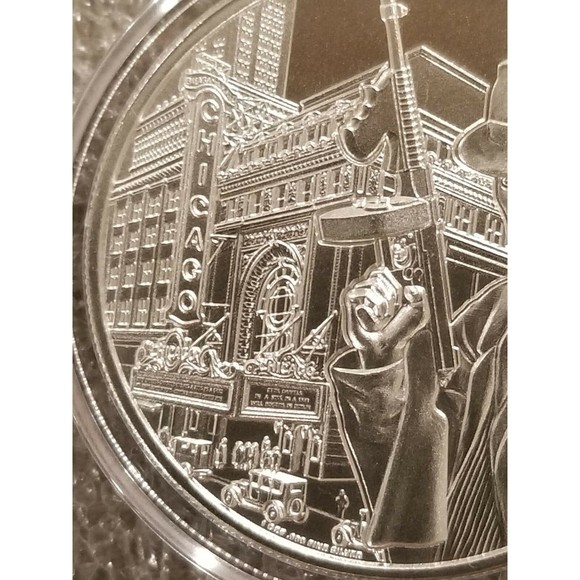AL Capone Public Enemy #1 1 oz .999 silver round Chicago Gangster tommy … - Picture 5 of 6